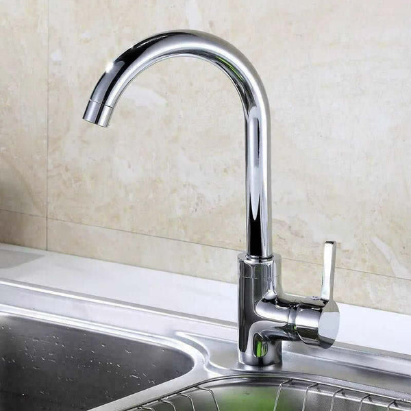 Kitchen Sink Mixer Taps Swivel Spout Single Lever Tap Mono Modern Chrome Faucet