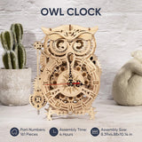 Creative DIY Toys 3D Owl Wooden Clock