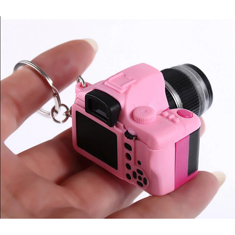 Mini Camera Keychain SLR Camera Keychain Car Key Chain Key Ring LED Flashlight Colorful Kaca Key Chain For Gift Wholesale