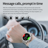 Lige AMOLED Smart Watch Men Steel Band Watch For Men Smartwatch Bluetooth Call Full Touch Fitness Bracelet Clock New Business