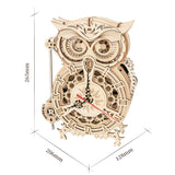 Creative DIY Toys 3D Owl Wooden Clock