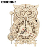 Creative DIY Toys 3D Owl Wooden Clock