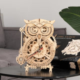 Creative DIY Toys 3D Owl Wooden Clock